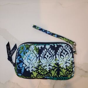 Vera Bradley Floral Blue and Green Wristlet EUC